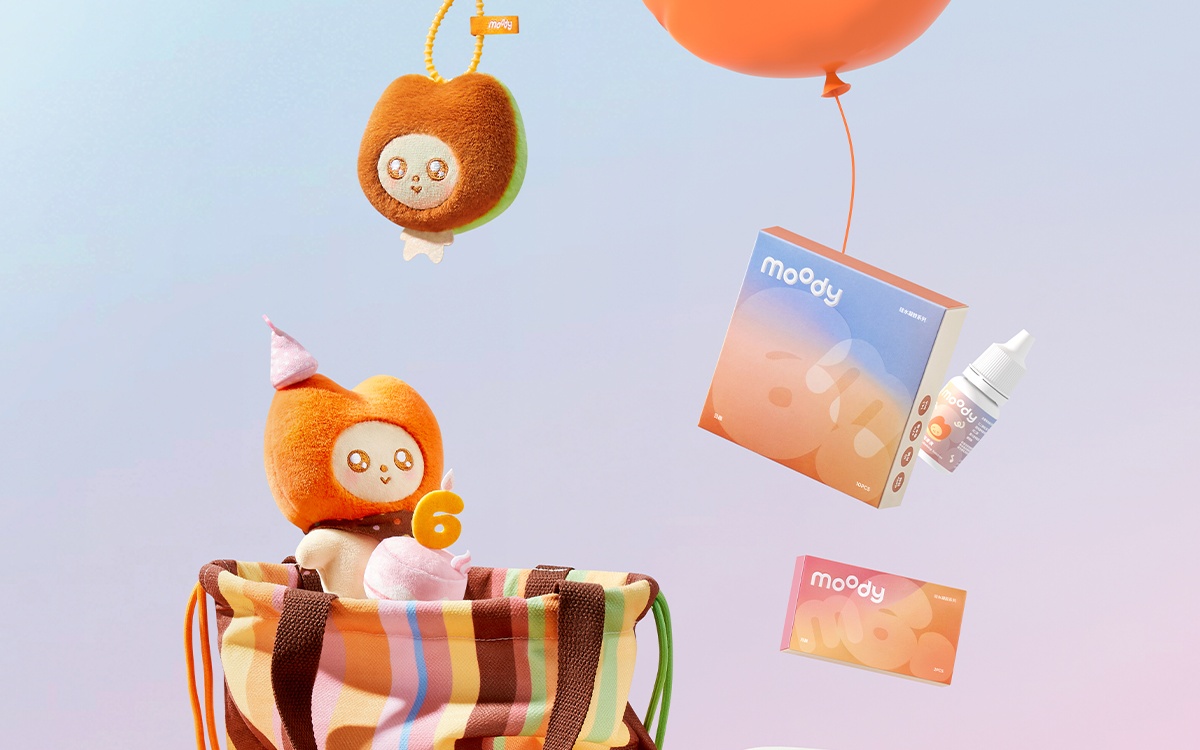 moody 六周年双重升级：硅水凝胶彩瞳首发，品牌 IP「小 moo」焕新陪你共赴睛彩！