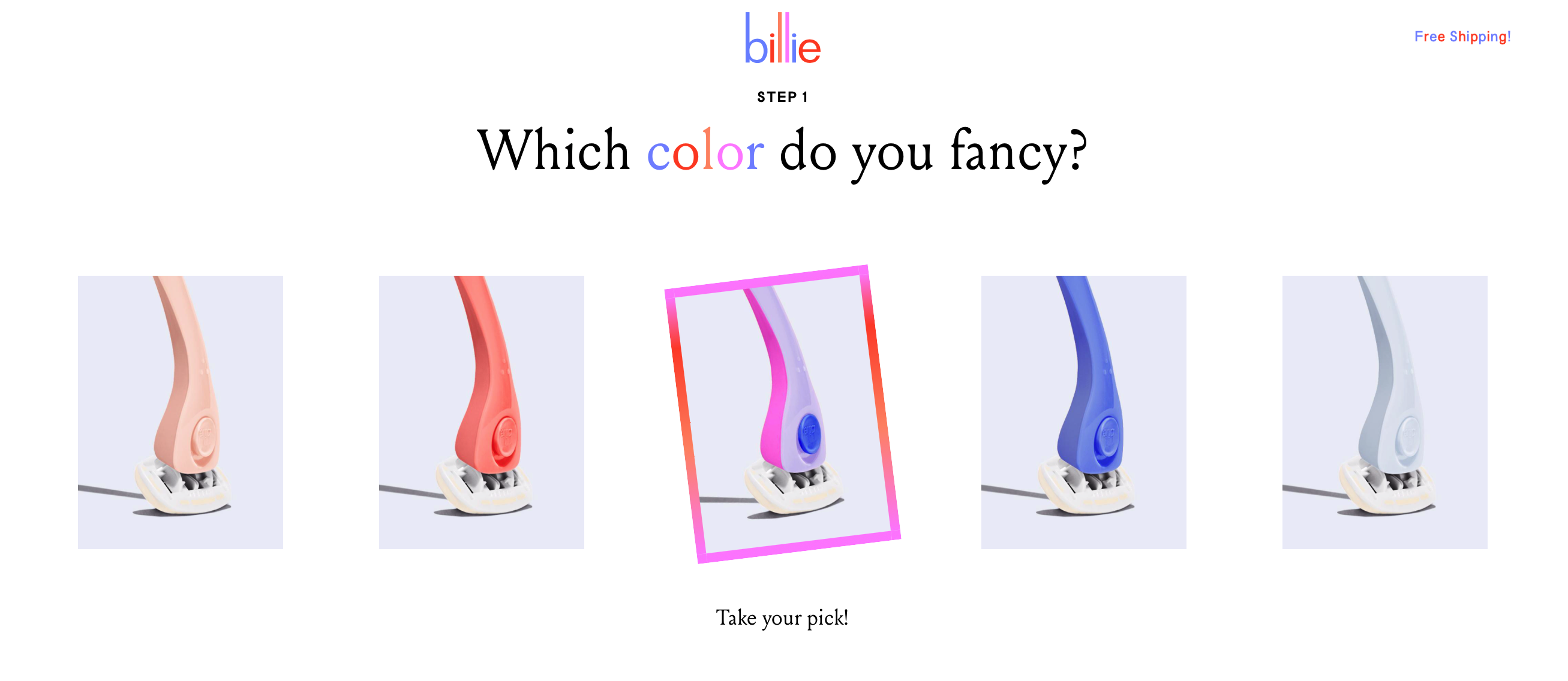 Billie 网站-颜色选择